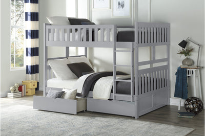 Double/Double Solid Wood Bunkbed with Bedroom Furniture Options - MA-B2063FF+MA-B2063-T