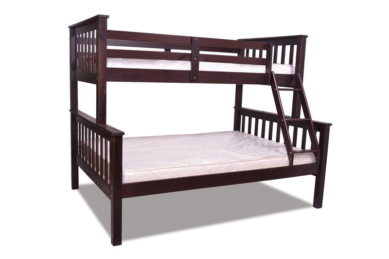 Espresso Finished Splittable Solid Wood Bunk Bed - Twin over Double - T-2501E/ IF-B-102E