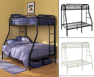 Black Twin over Double Bunk Bed - Durable Steel Framing - T-2820B/IF-B-501-B