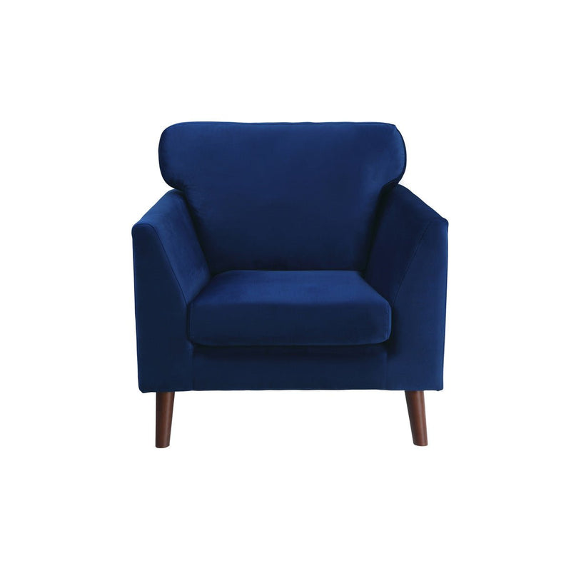 Tolley Collection Blue Velvet Fabric Chair - MA-9338BU-1