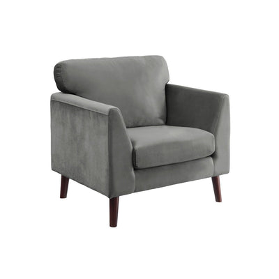 Tolley Collection Grey Velvet Fabric Chair - MA-9338GY-1