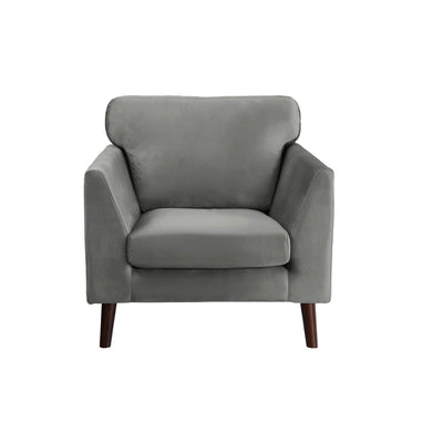 Tolley Collection Grey Velvet Fabric Chair - MA-9338GY-1