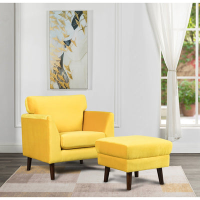 Tolley Collection Yellow velvet Fabric Chair - MA-9338YW-1