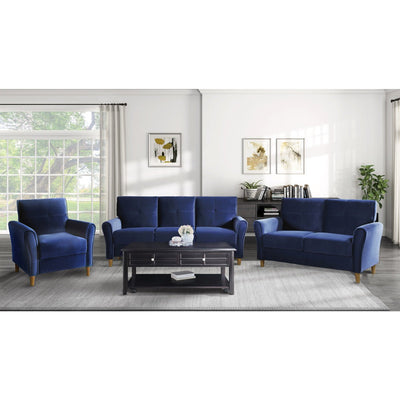 Dunleith Collection Chair Blue Velvet Fabric - MA-9348BUE-1