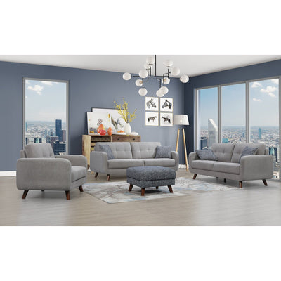Grey accent chair and ottoman
