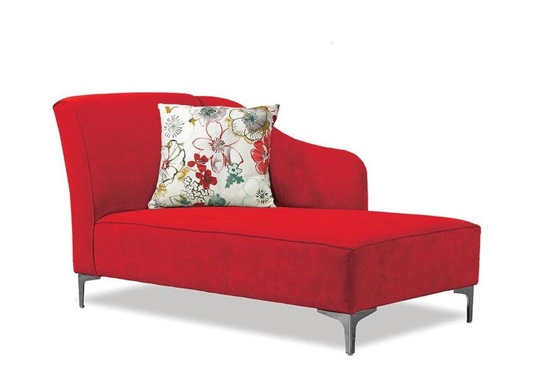 Swooping Velvet-Style Fabric Bench with Chrome Legs and matching accent pillow - R-851