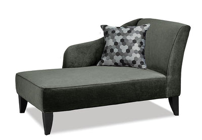 Swooping Velvet-Style Fabric Chaise with matching accent pillow - R-852