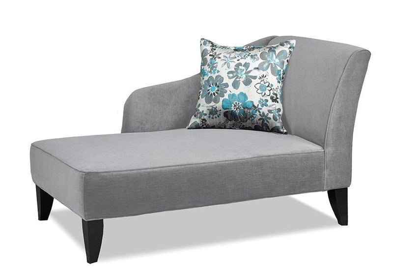 Swooping Velvet-Style Fabric Chaise with matching accent pillow - R-852