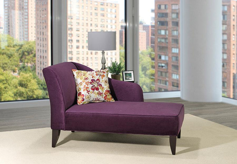 Swooping Velvet-Style Fabric Chaise with matching accent pillow - R-853
