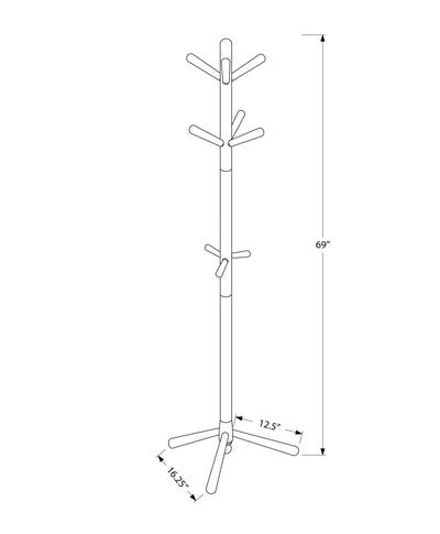 Coat Rack - 69"H / Cappuccino Wood Contemporary Style - I 2004