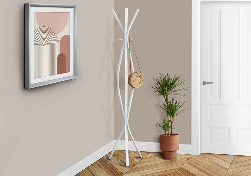 Coat Rack - 72"H / White Metal Contemporary Style - I 2014