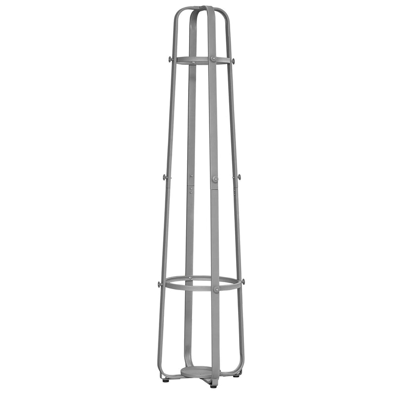 Coat Rack - 72"H / Silver Metal With An Umbrella Holder - I 2054