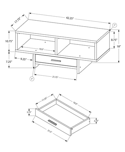 Coffee Table - Black / Grey Reclaimed Wood-Look - I 2810