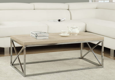 Coffee Table - Natural With Chrome Metal - I 3208