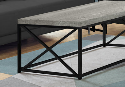 Coffee Table - Grey Reclaimed Wood-Look/ Black Metal - I 3417