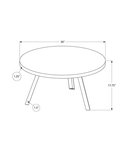Coffee Table - 36"Dia/ Grey Reclaimed Wood / Black Metal - I 7815