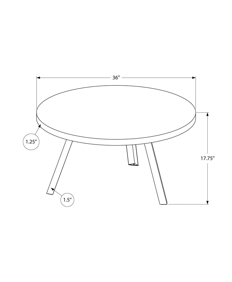 Coffee Table - 36"Dia/ Black Reclaimed Wood / Black Metal - I 7817