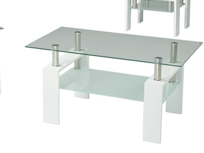 Modern Coffee Table set with Glossy White Legs