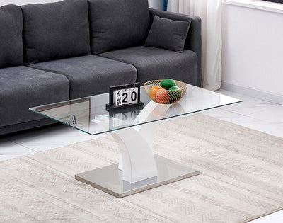 Dual-Cruxed Pure-White Coffee Table - IF-2673