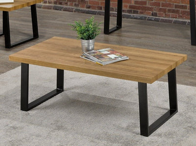 Industrial Coffee Table with Trim Metal Legs - IF-2678-C