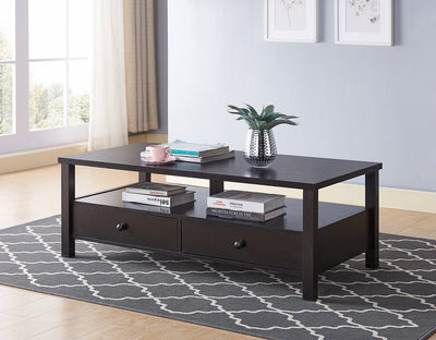 Espresso Coffee Table with 2 Storage Drawers - IF-3220