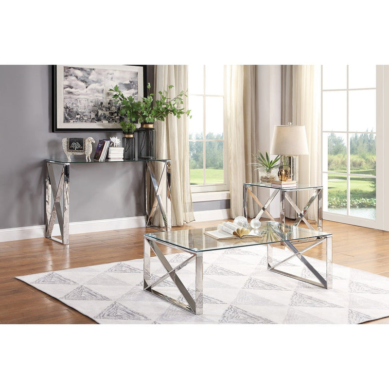Rush X-Framed Tempered Glass Coffee Table - MA-3644-30