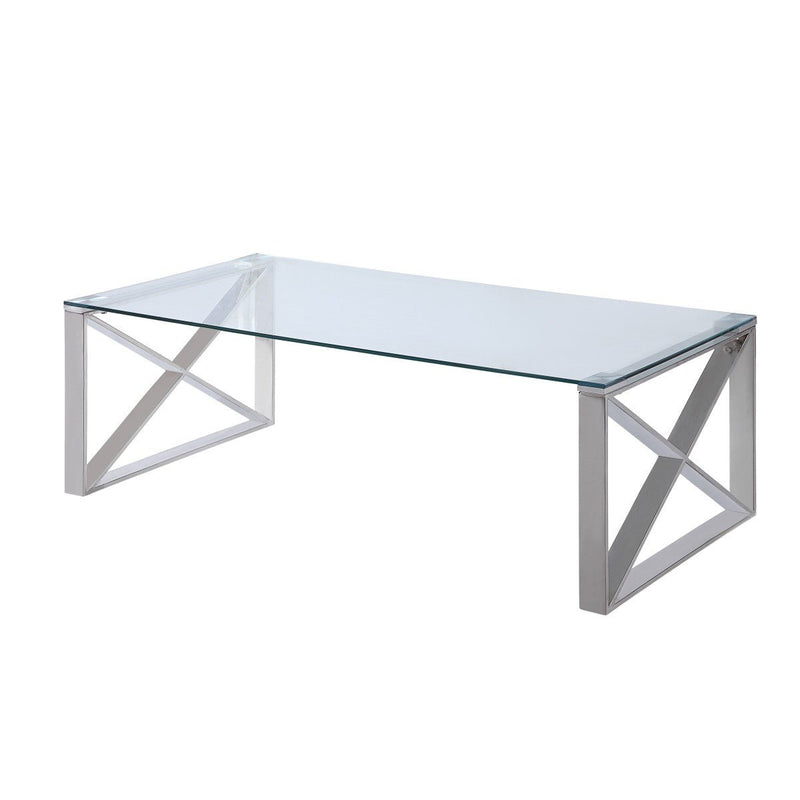 Rush X-Framed Tempered Glass Coffee Table - MA-3644-30