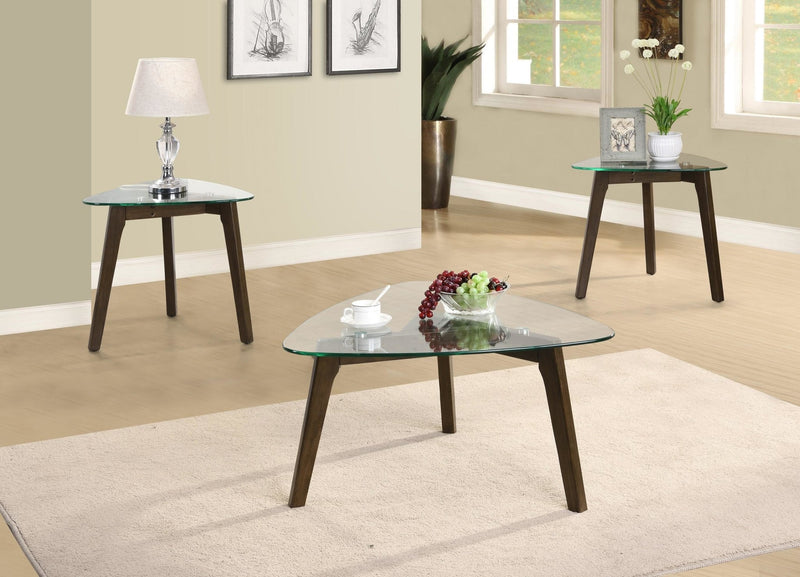 Three-legged Simple Glass Top Coffee Table Set - ME-539-3PCS