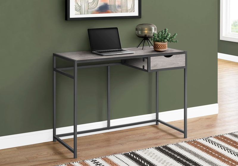 Computer Desk - 42"L / Grey / Dark Grey Metal - I 7217