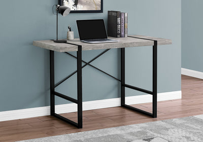Computer Desk - 48"L / Grey Reclaimed Wood / Black Metal - I 7316
