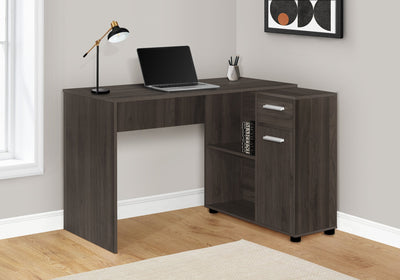 Computer Desk - 46"L / Brown Oak / Storage Cabinet - I 7349