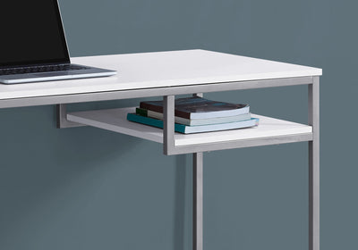 Computer Desk - 48"L / White / Silver Metal - I 7368