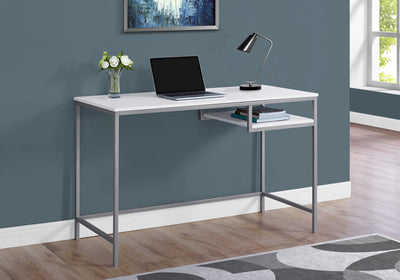 Computer Desk - 48"L / White / Silver Metal - I 7368