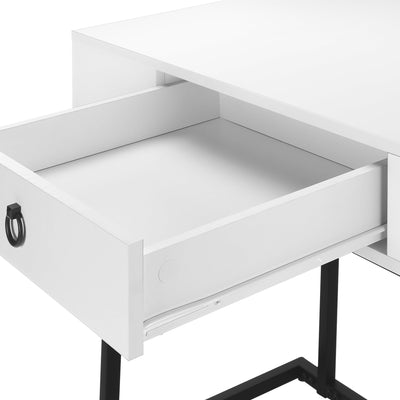 Computer Desk - 42"L / White / Black Metal - I 7385