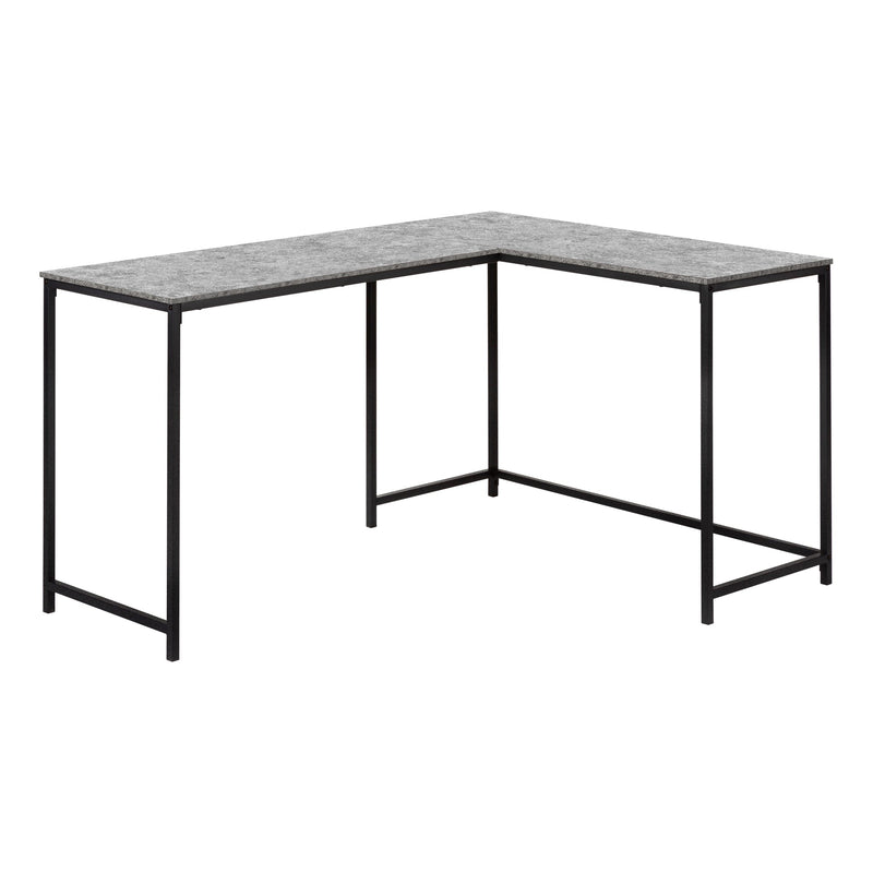 Computer Desk - 58"L/ Grey Stone-Look/ Black Metal Corner - I 7392