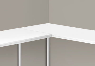 Computer Desk - 58"L / White Top / White Metal Corner - I 7395