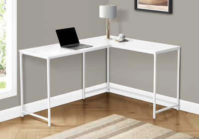 Computer Desk - 58"L / White Top / White Metal Corner - I 7395