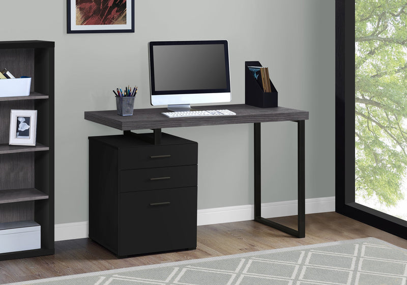 Computer Desk - 48"L / Black / Grey Top Left/Right Facing - I 7411