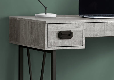 Computer Desk - 48"L / Grey Reclaimed Wood / Black Metal - I 7413