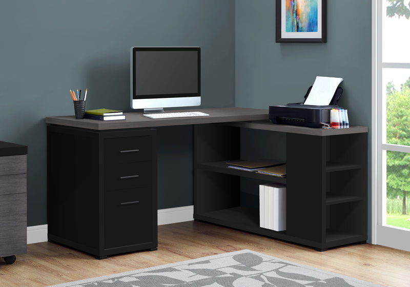 Computer Desk - Black / Grey Top Left/Right Facing Corner - I 7419