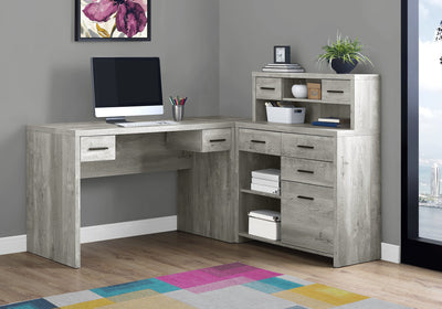 Computer Desk - Grey Reclaimed Wood L/R Facing Corner - I 7428