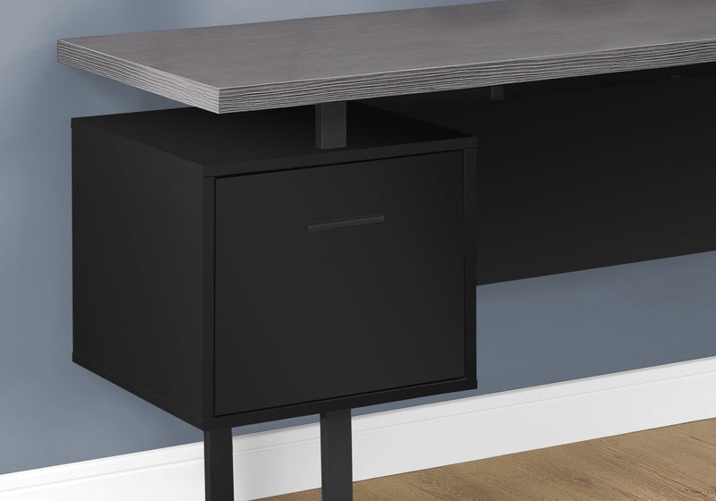 Computer Desk - 70"L / Black / Grey Top Left/Right Facing - I 7432