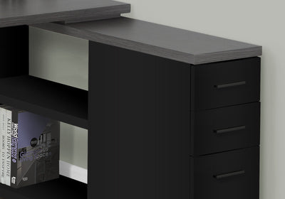 Computer Desk - Black / Grey Top Left/Right Facing Corner - I 7433