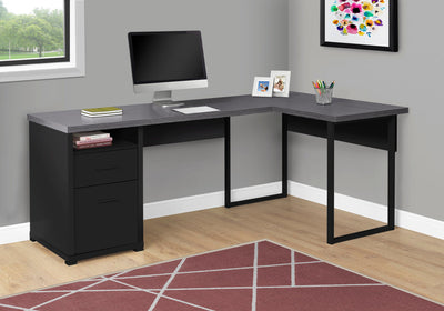 Computer Desk - 80"L / Black / Grey Top Left/Right Facing - I 7435