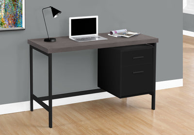 Computer Desk - 48"L / Black / Grey Top / Black Metal - I 7437