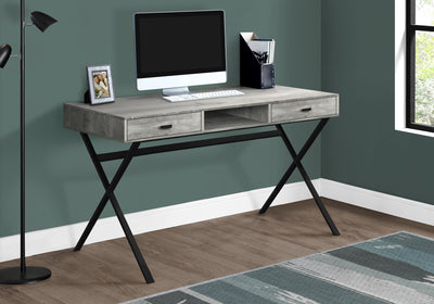 Computer Desk - 48"L / Grey Reclaimed Wood / Black Metal - I 7448
