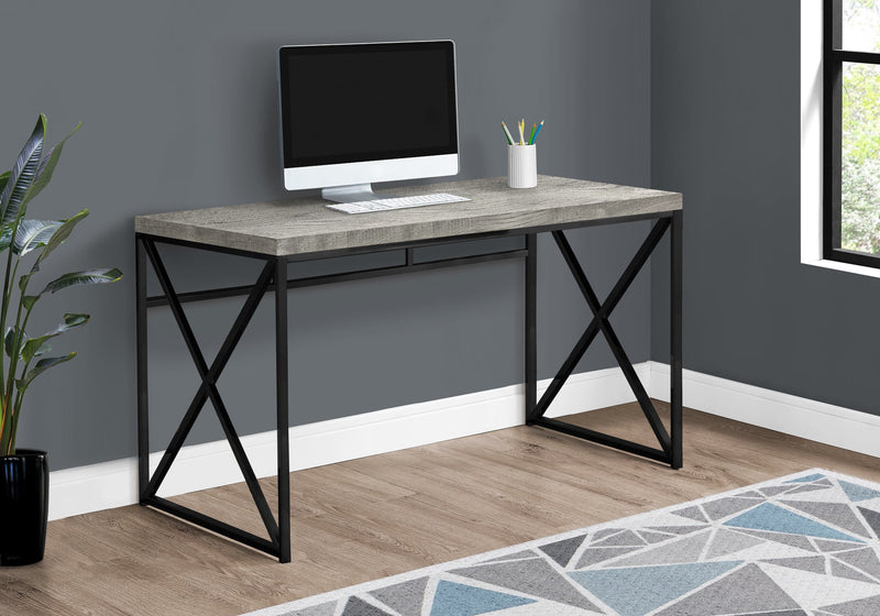 Computer Desk - 48"L / Grey Reclaimed Wood / Black Metal - I 7451