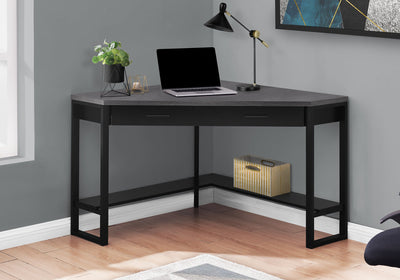 Computer Desk - 42"L / Black / Grey Top Corner / Black - I 7503