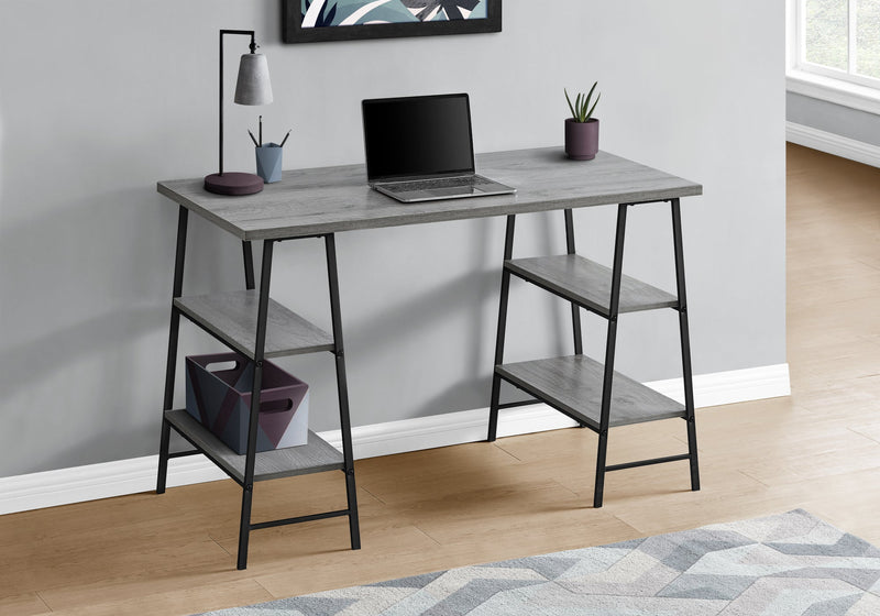 Computer Desk - 48"L / Grey / Black Metal - I 7524