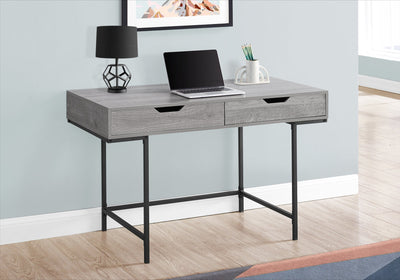 Computer Desk - 48"L / Grey / Black Metal - I 7553